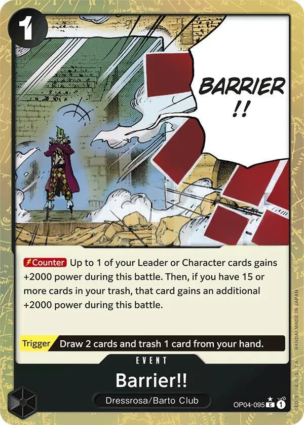 Kingdoms of Intrigue 英語版 Barrier!! OP04-095 · 再録 · テクスチャー カード表面