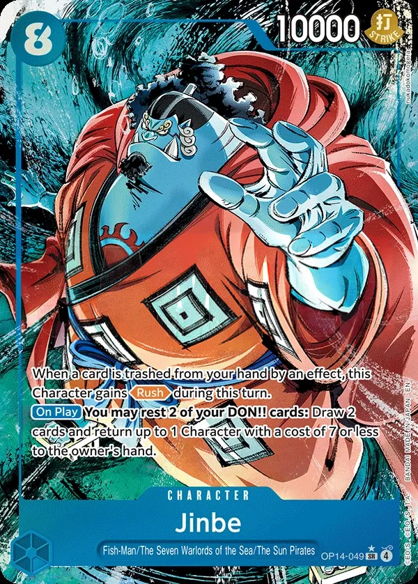 The Azure Sea's Seven 英語版 Jinbe OP14-049 · パラレル カード表面