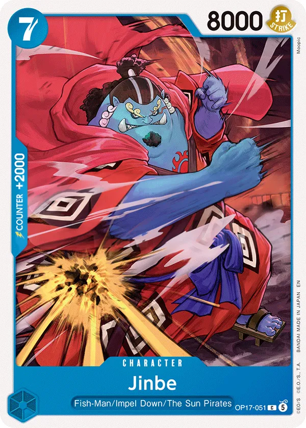 Front of Jinbe OP17-051, The World's Strongest Warriors English