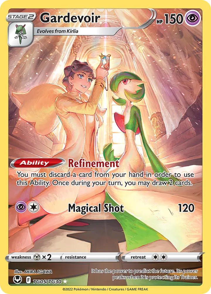 Front of Gardevoir TG05, Sword & Shield—Silver Tempest English