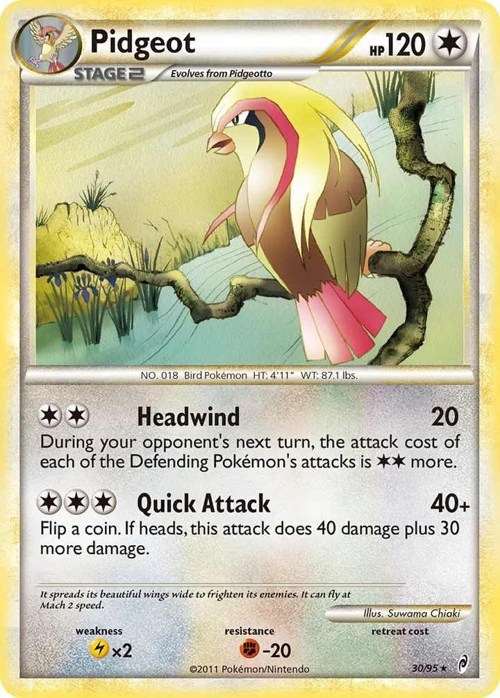 Pokémon TCG: Call of Legends 영어판 Pidgeot 30 카드 앞면