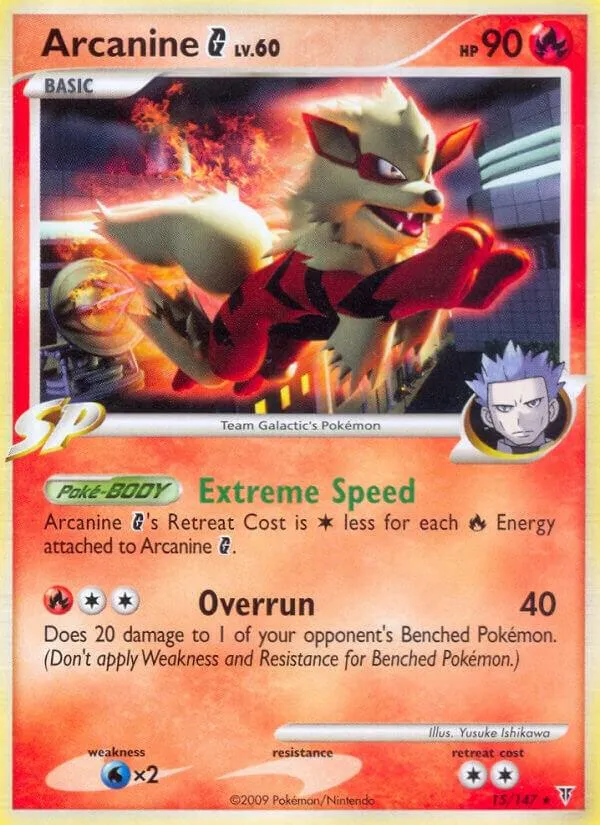 Platinum—Supreme Victors 英語版 Arcanine G 15 カード表面