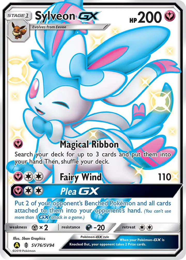 Hidden Fates 영어판 Sylveon-GX SV76 카드 앞면