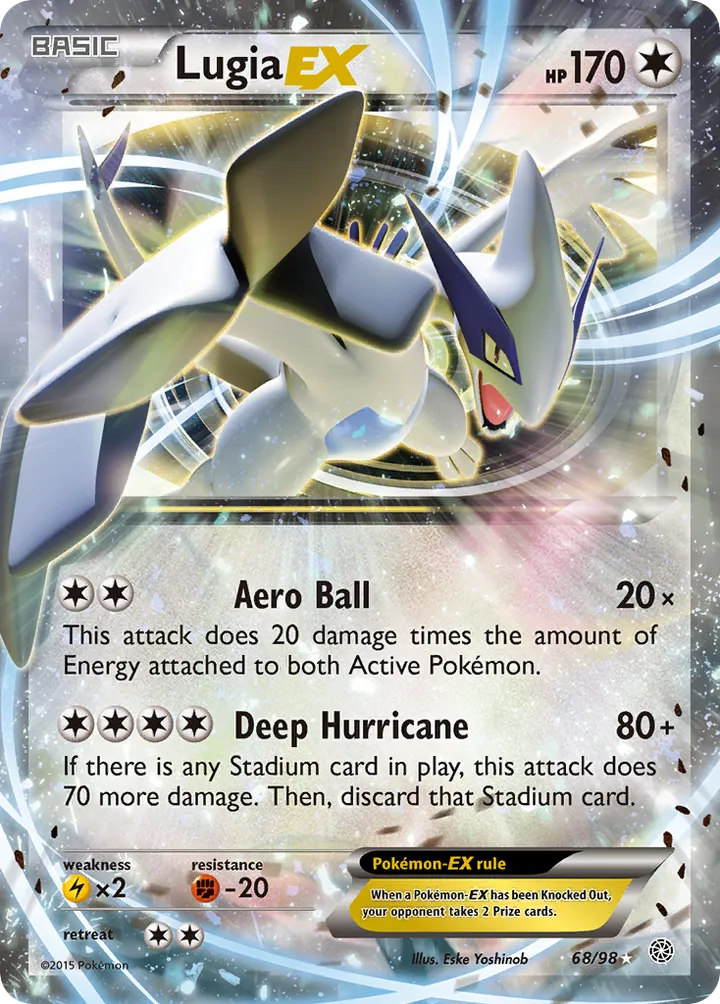XY—Ancient Origins 英語版 Lugia-EX 68 カード表面