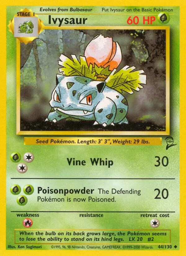 Base Set 2 영어판 Ivysaur 44 카드 앞면