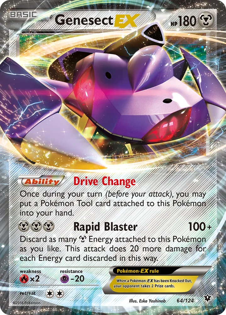 XY—Fates Collide 영어판 Genesect-EX 64 카드 앞면