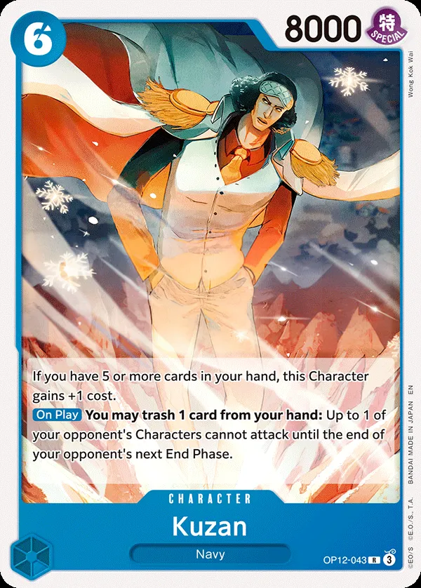 Legacy of the Master 영어판 Kuzan OP12-043 · 재록 카드 앞면
