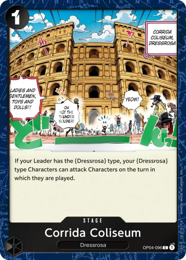 Kingdoms of Intrigue 英語版 Corrida Coliseum OP04-096 · 再録 · パイレーツ カード表面