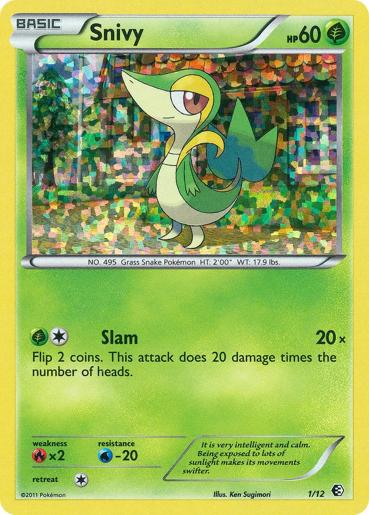 McDonald's Collection 2011 영어판 Snivy 1 카드 앞면