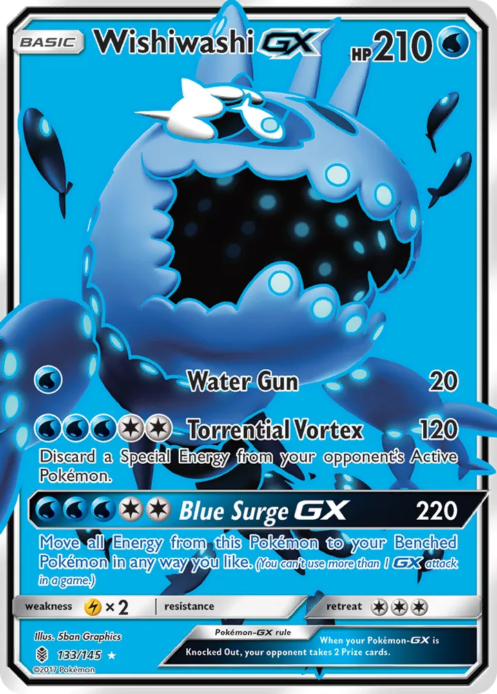 Sun & Moon—Guardians Rising 英語版 Wishiwashi-GX 133 カード表面