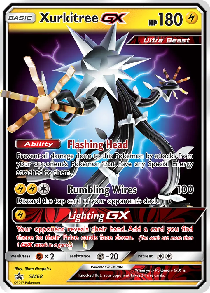 SM Black Star Promos 영어판 Xurkitree-GX SM68 카드 앞면