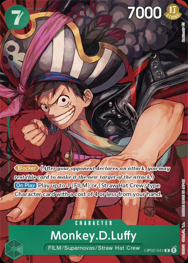 Paramount War 영어판 Monkey.D.Luffy OP02-041 · 패럴렐 카드 앞면