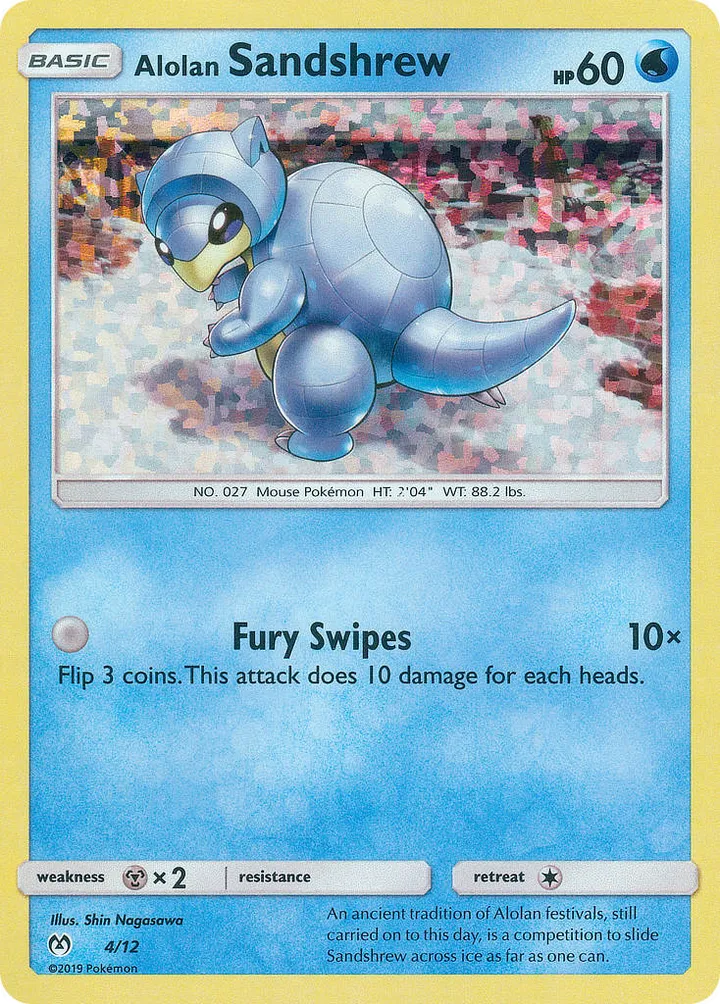 McDonald's Collection 2019 영어판 Alolan Sandshrew 4 카드 앞면
