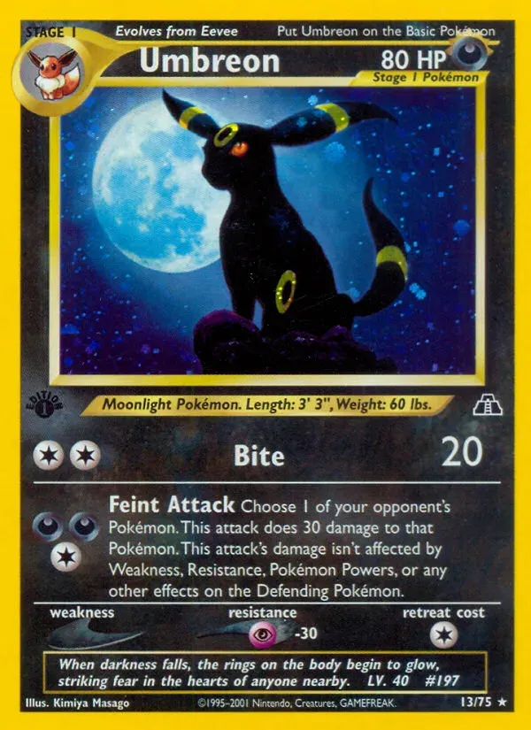 Neo Discovery 英語版 Umbreon 13 カード表面