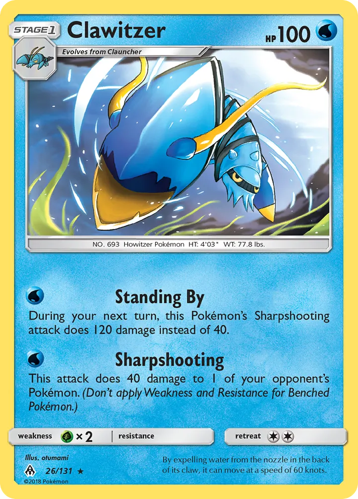Sun & Moon—Forbidden Light 英語版 Clawitzer 26 カード表面