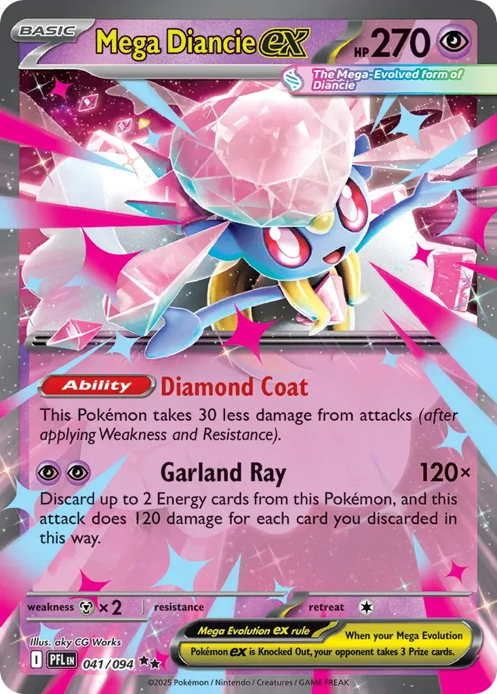 Mega Evolution—Phantasmal Flames 英語版 Mega Diancie ex 41 カード表面