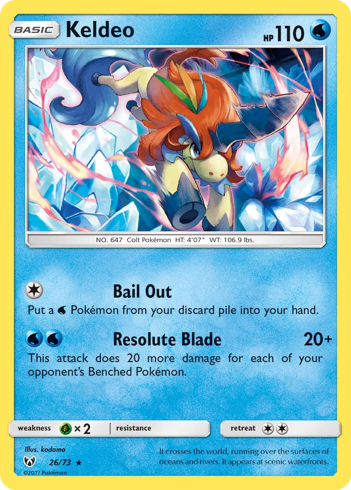 Shining Legends 英語版 Keldeo 26 カード表面