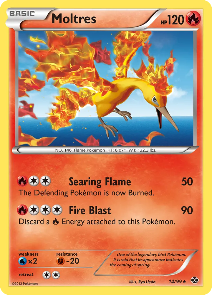 Black & White—Next Destinies 영어판 Moltres 14 카드 앞면