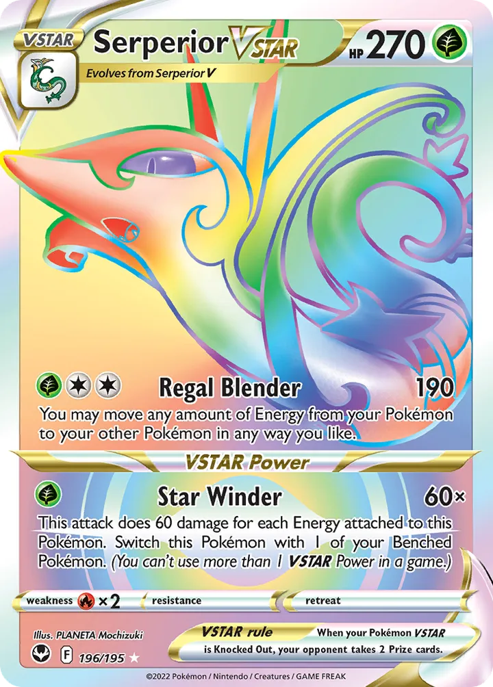 Sword & Shield—Silver Tempest 영어판 Serperior VSTAR 196 카드 앞면