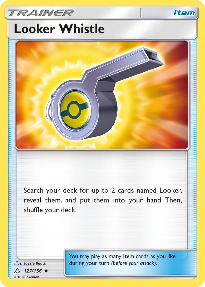 Sun & Moon—Ultra Prism 英語版 Looker Whistle 127 カード表面