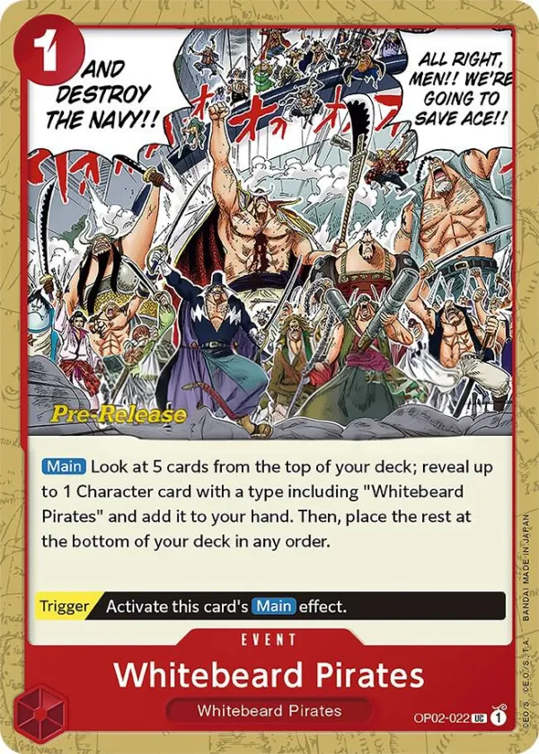 Paramount War 영어판 Whitebeard Pirates OP02-022 · 세트 출시 행사 카드 앞면