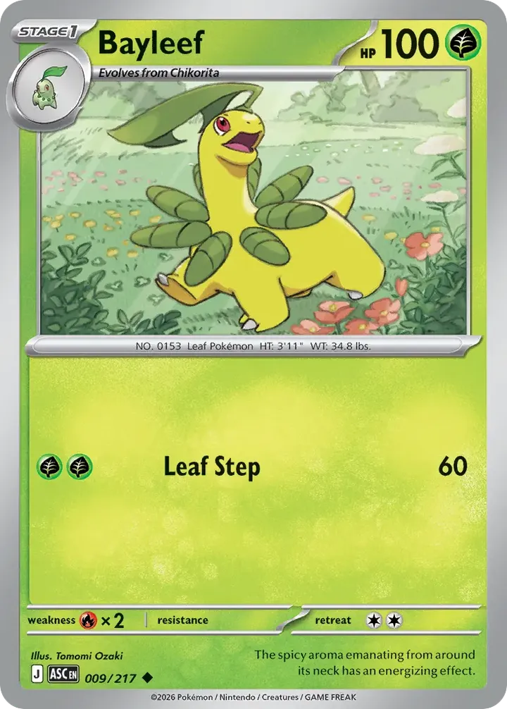 Mega Evolution—Ascended Heroes 영어판 Bayleef 9 카드 앞면