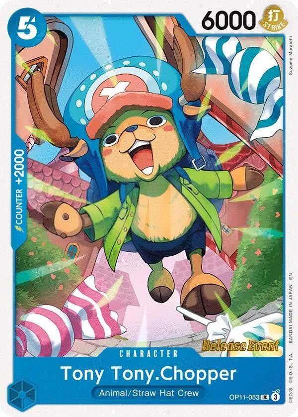 A Fist of Divine Speed 英語版 Tony Tony.Chopper OP11-053 · プレリリース カード表面