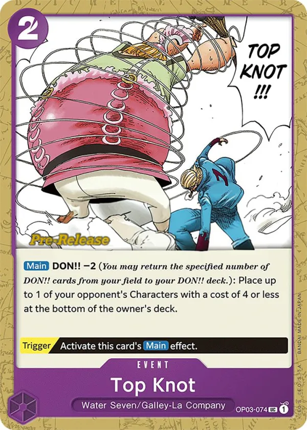 Front of Top Knot OP03-074 · Pre-Release, Pillars of Strength English