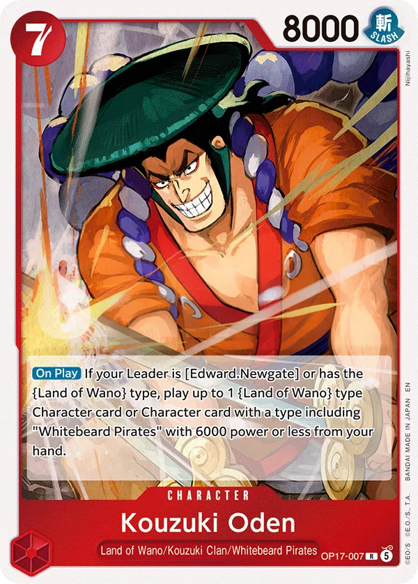 The World's Strongest Warriors 영어판 Kouzuki Oden OP17-007 카드 앞면