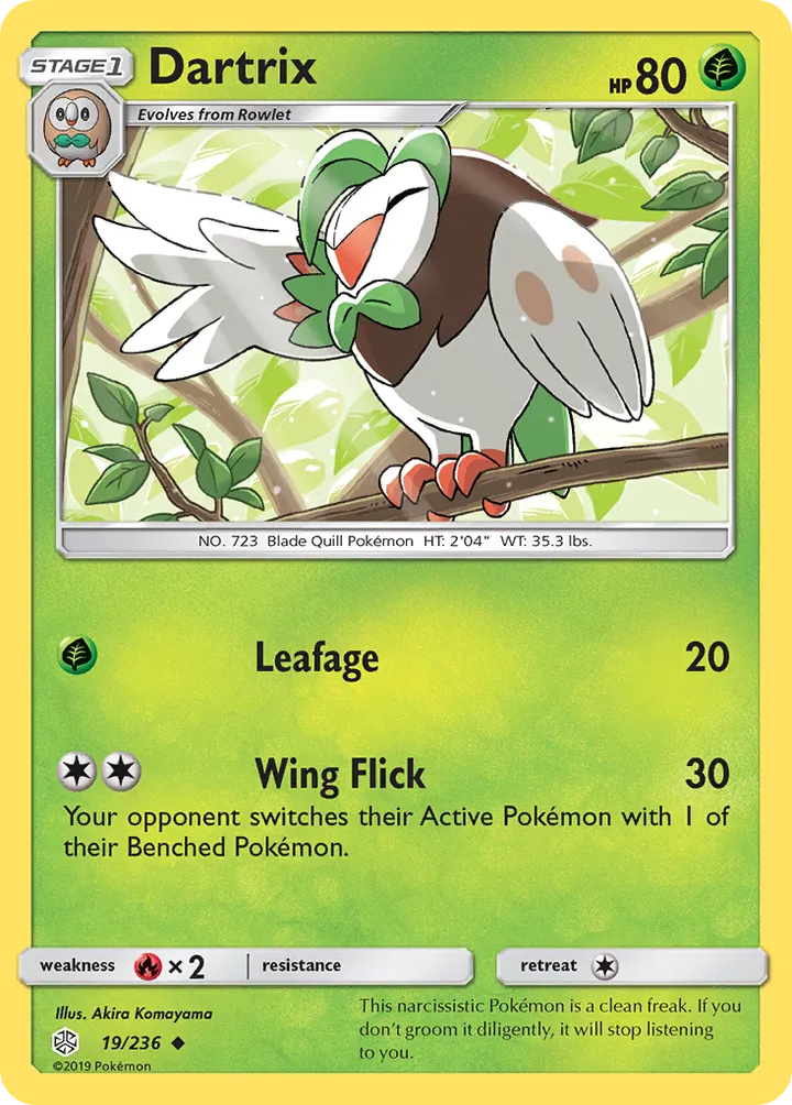 Sun & Moon—Cosmic Eclipse 英語版 Dartrix 19 カード表面