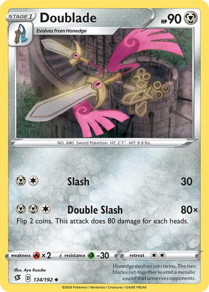 Sword & Shield—Rebel Clash 영어판 Doublade 134 카드 앞면