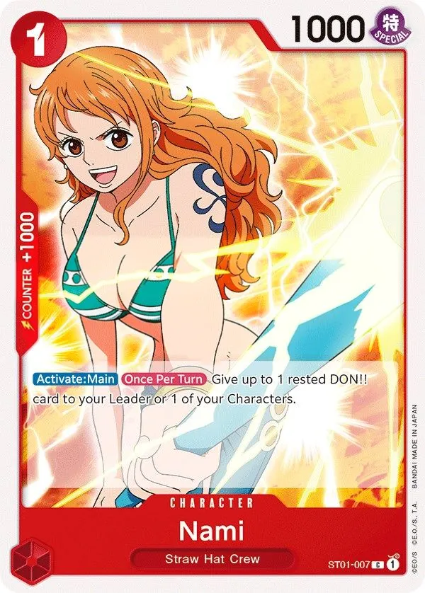 Straw Hat Crew 영어판 Nami ST01-007 카드 앞면