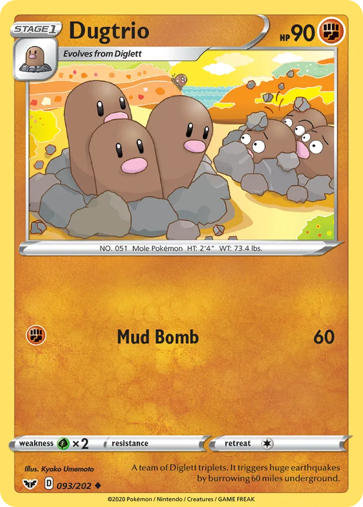 Sword & Shield 英語版 Dugtrio 93 カード表面