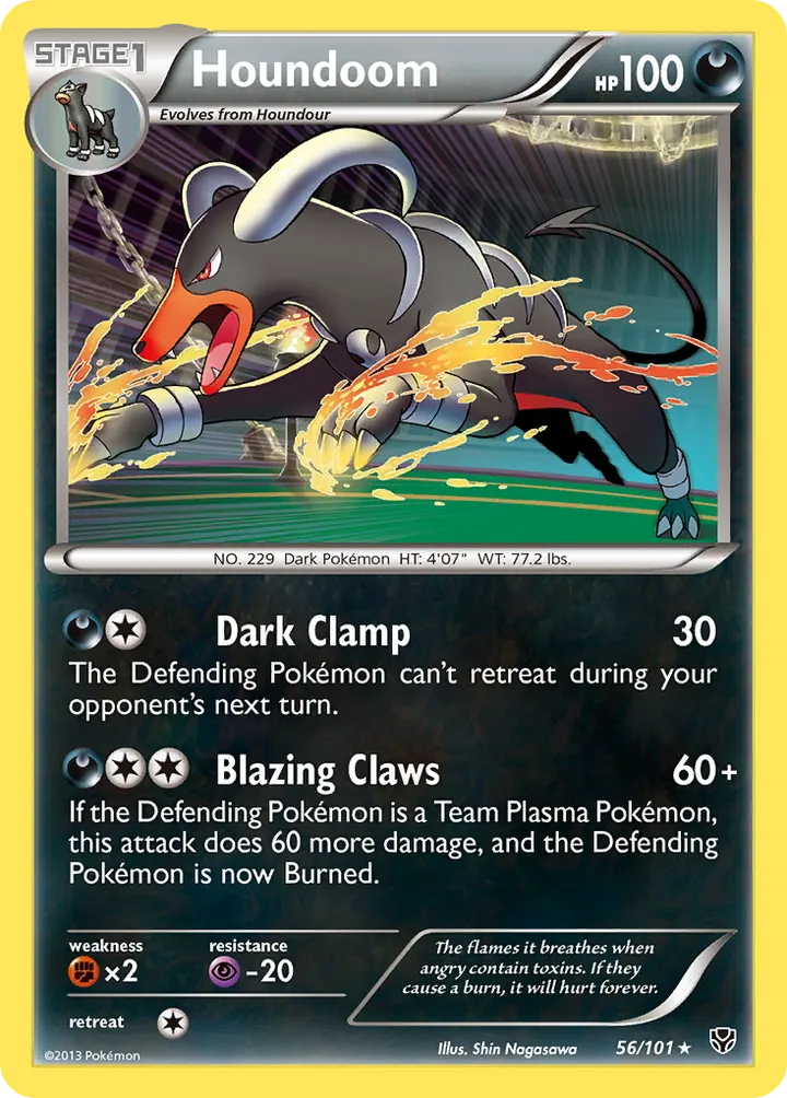 Black & White—Plasma Blast 영어판 Houndoom 56 카드 앞면