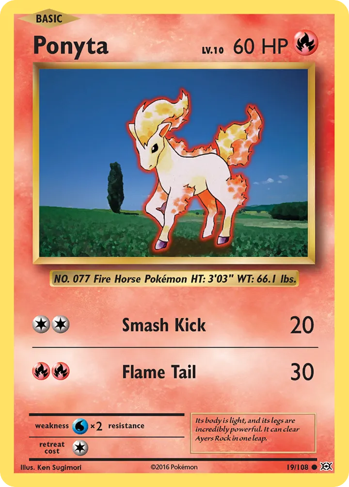 XY—Evolutions 英語版 Ponyta 19 カード表面