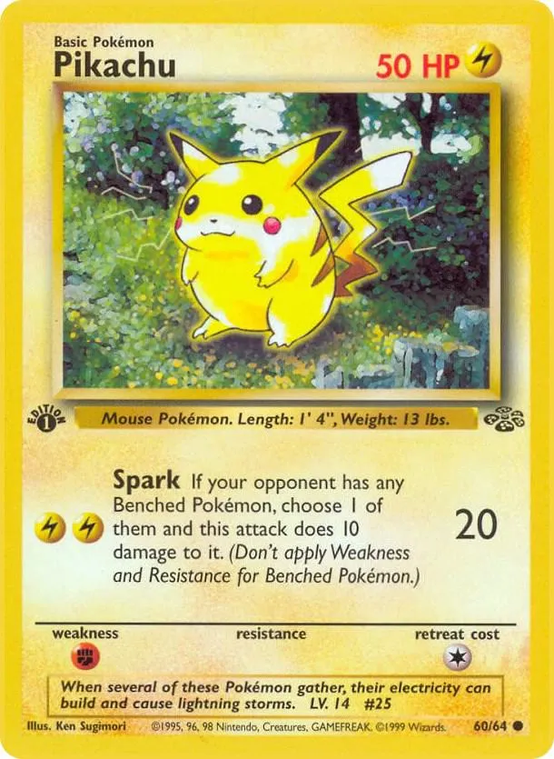 Jungle 영어판 Pikachu 60 카드 앞면