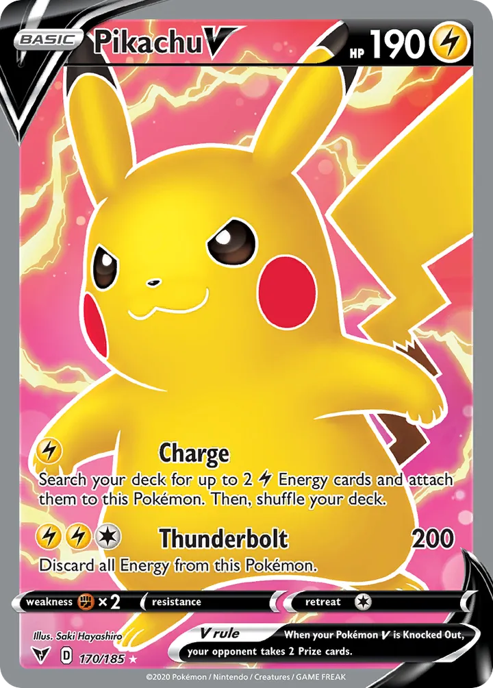 Sword & Shield—Vivid Voltage 영어판 Pikachu V 170 카드 앞면