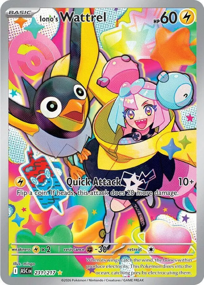 Mega Evolution—Ascended Heroes 영어판 Iono's Wattrel 231 카드 앞면