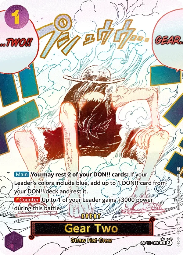 A Fist of Divine Speed 英語版 Gear Two OP11-080 · パラレル カード表面