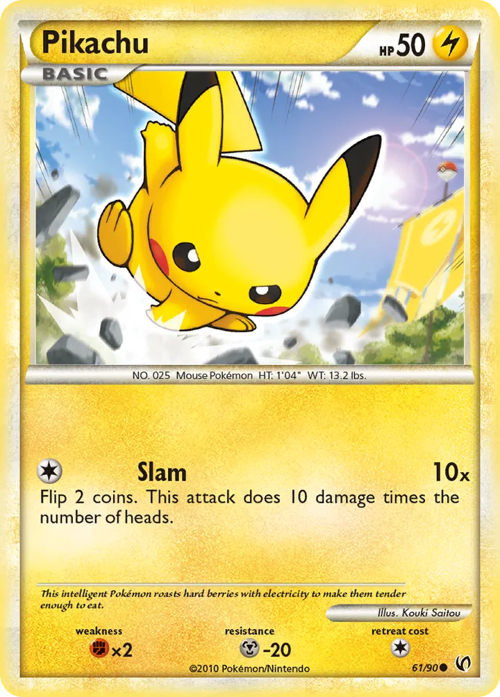 HS—Undaunted 영어판 Pikachu 61 카드 앞면