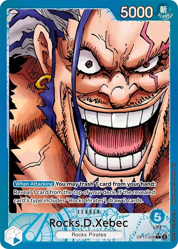 The World's Strongest Warriors 영어판 Rocks.D.Xebec OP17-039 · 패럴렐 카드 앞면
