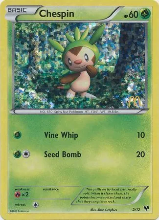 McDonald's Collection 2014 영어판 Chespin 2 카드 앞면