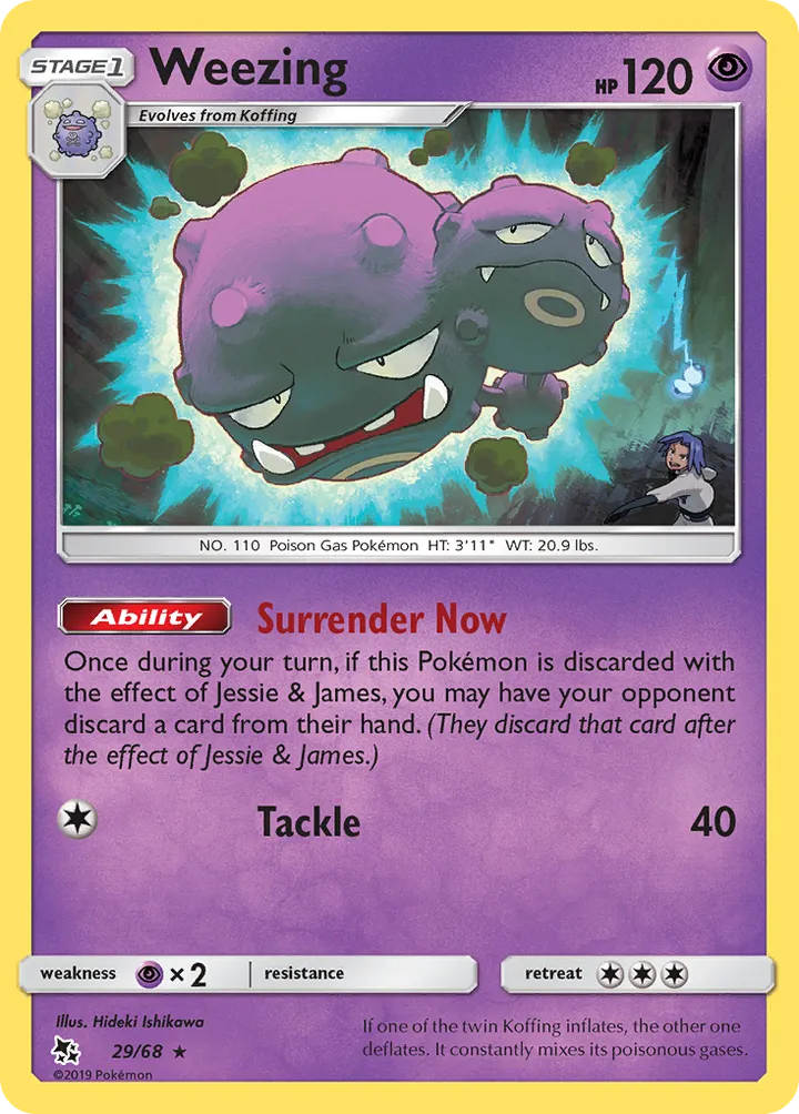 Hidden Fates 영어판 Weezing 29 카드 앞면