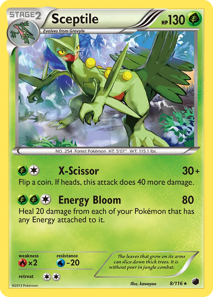 Black & White—Plasma Freeze 영어판 Sceptile 8 카드 앞면
