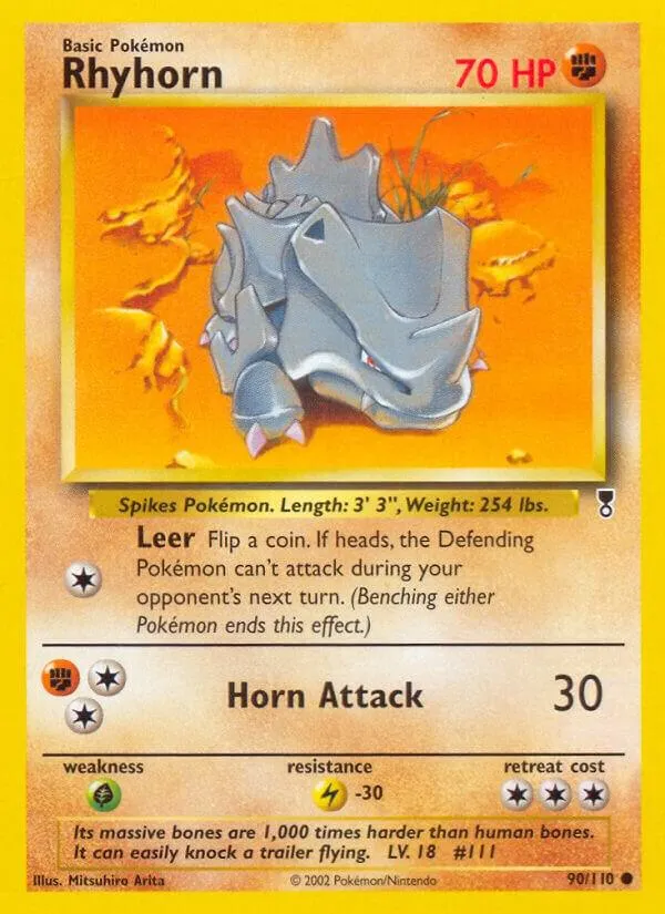 Legendary Collection 영어판 Rhyhorn 90 카드 앞면