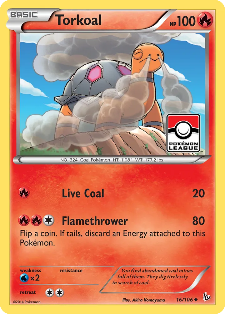 XY—Flashfire 英語版 Torkoal 16 カード表面