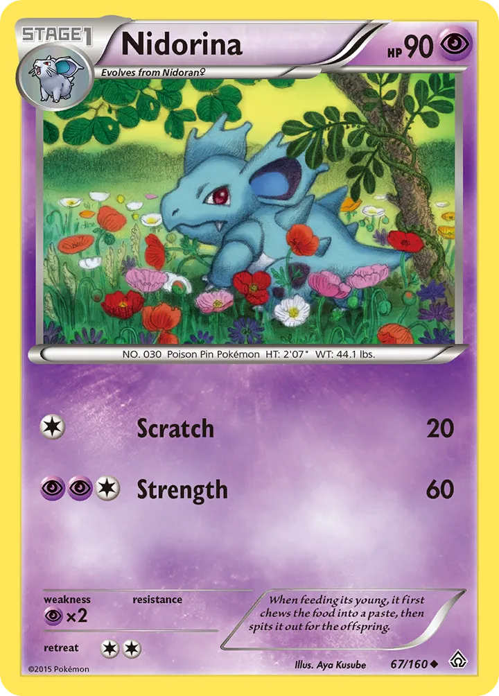 XY—Primal Clash 英語版 Nidorina 67 カード表面