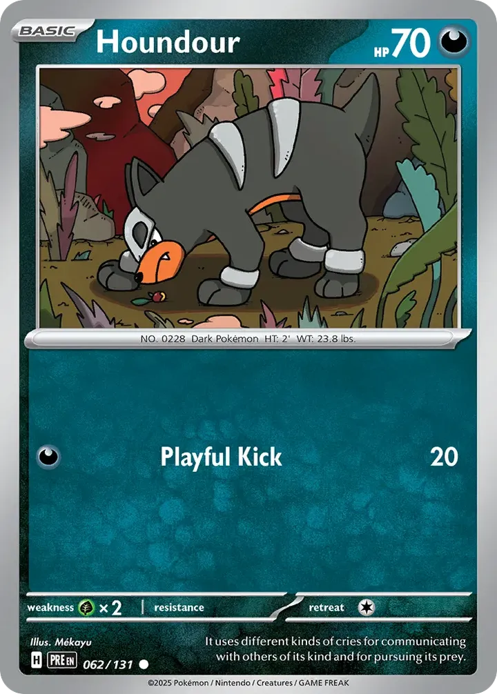 Scarlet & Violet—Prismatic Evolutions 영어판 Houndour 62 카드 앞면