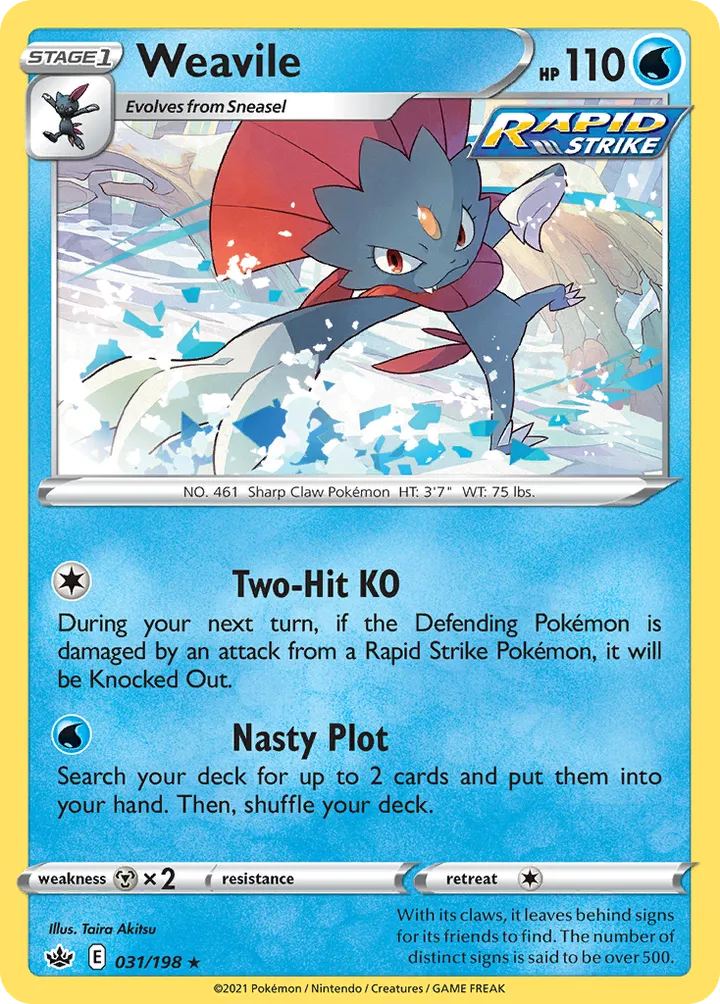 Sword & Shield—Chilling Reign 英語版 Weavile 31 カード表面