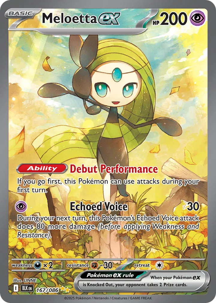 Scarlet & Violet—Black Bolt 영어판 Meloetta ex 167 카드 앞면